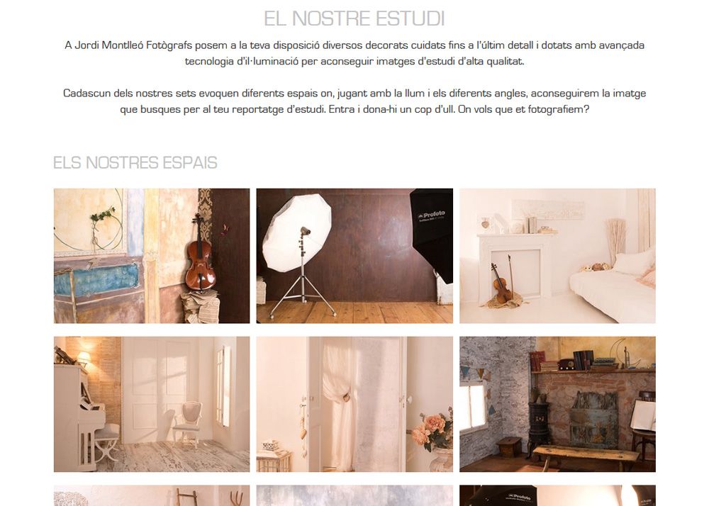 Web estudio fotografía Jordi Montlleó
