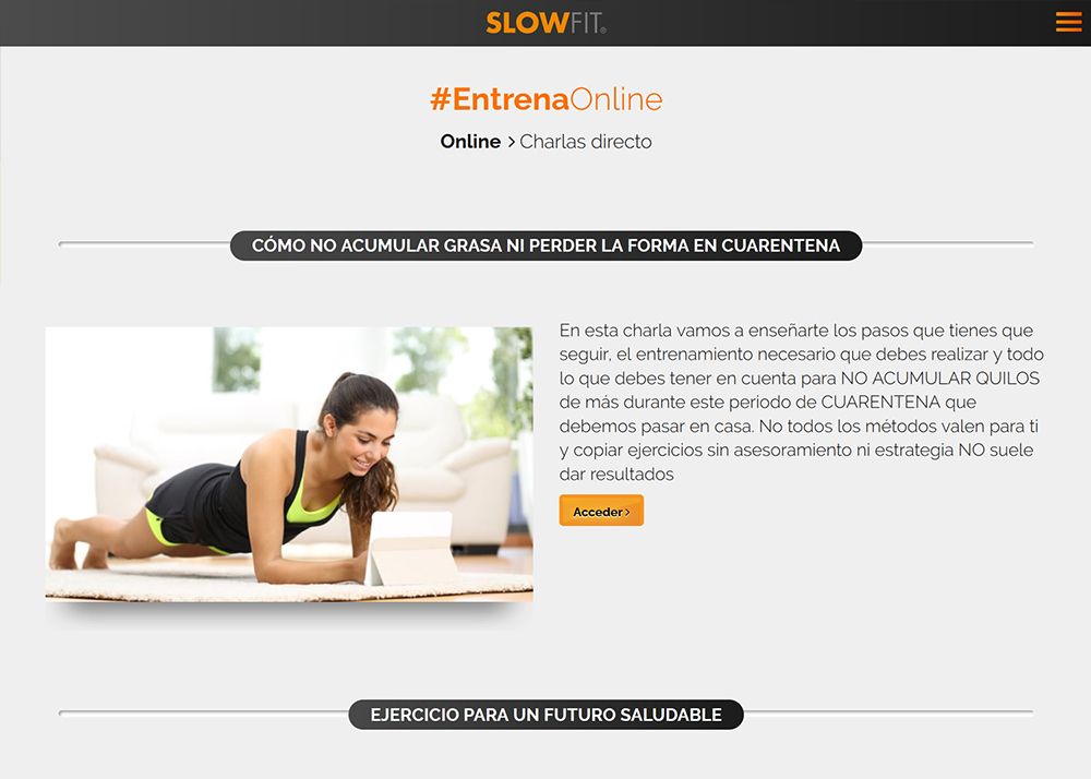 Academia online de ejercicio