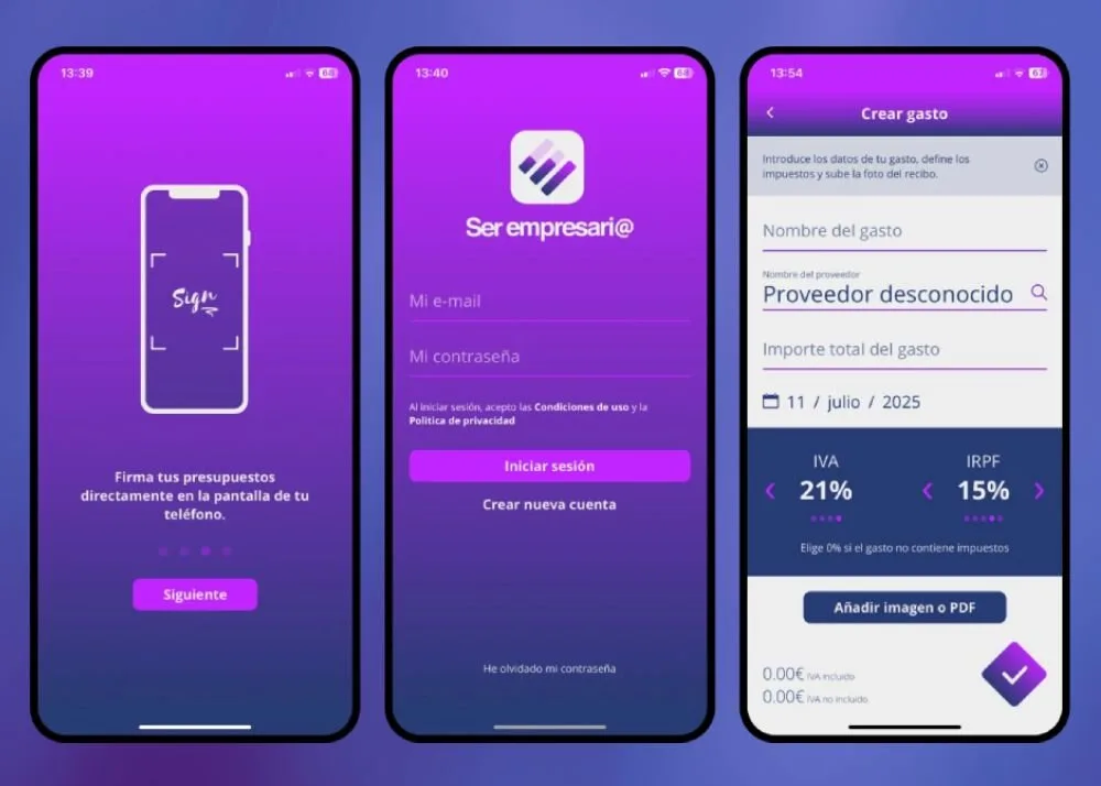 Aplicación iOs y Android de contabilidad
