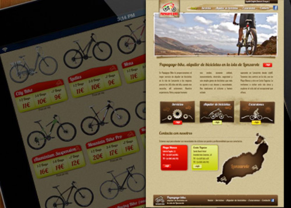 Diseño web Corporativa Papagayo Bike