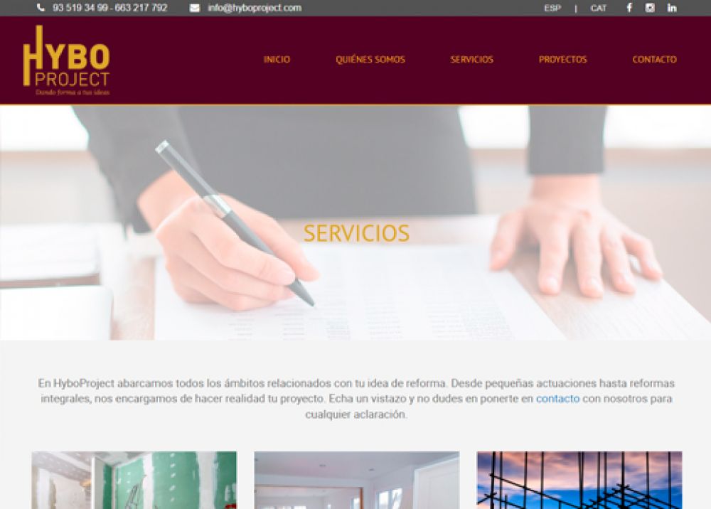 Web corporativa Hyboproject Reformas