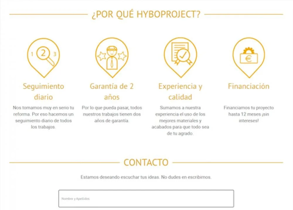 Web corporativa Hyboproject Reformas
