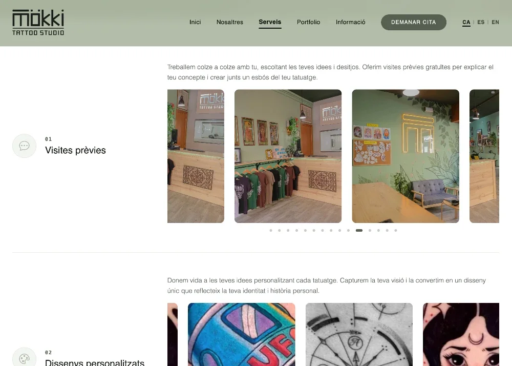 Web estudio de tatuajes