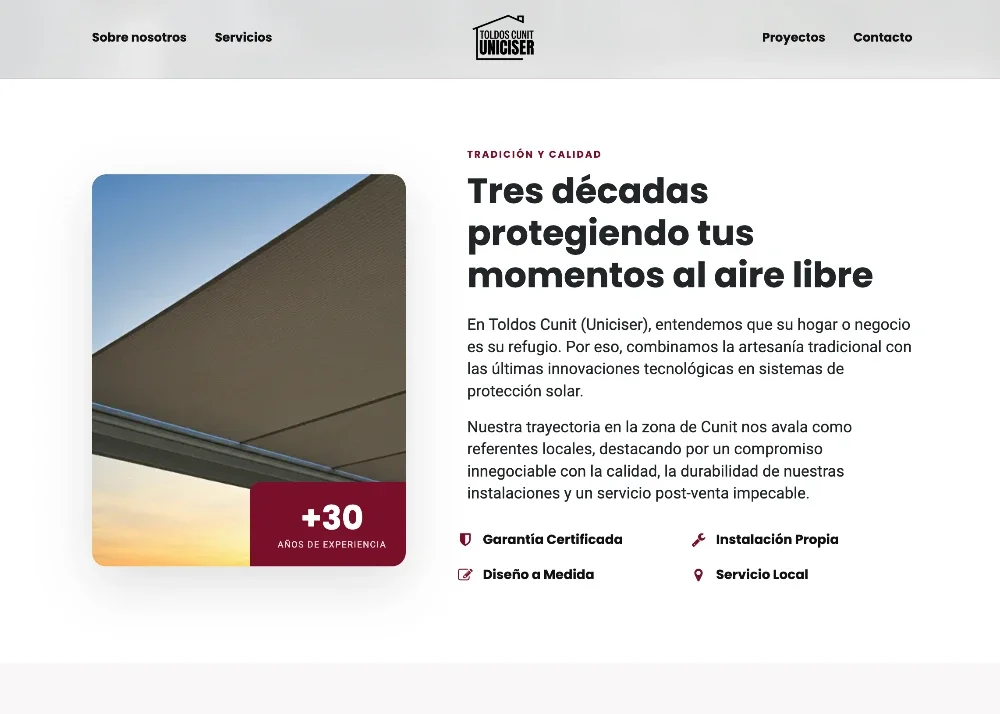 Web toldos y cerramientos